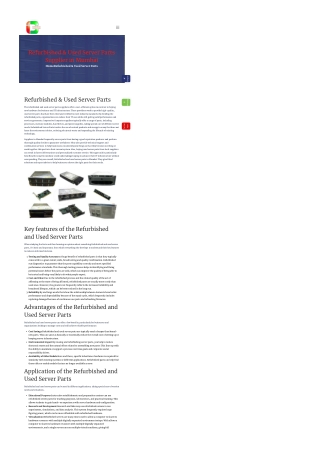 Refurbished & Used Server Parts Supplier In Mumbai.