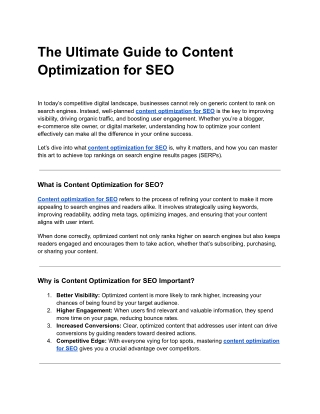 The Ultimate Guide to Content Optimization for SEO
