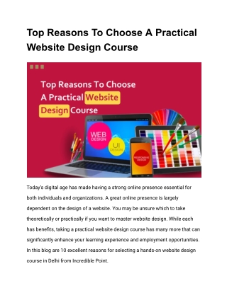 Top Reasons To Choose A Practical Website Design Course