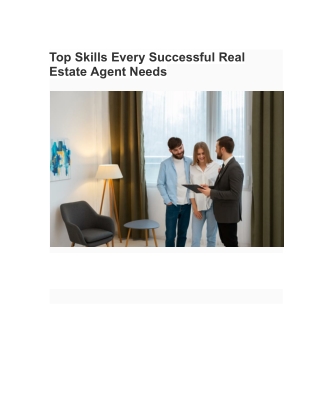 Top Skills Every Successful Real Estate Agent Needs from Estate Agents Beckton