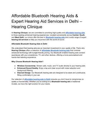 Affordable Bluetooth Hearing Aids & Expert Hearing Aid Services in Delhi – Heari