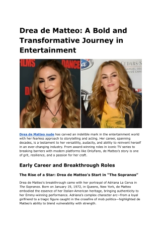 Drea de Matteo_ A Bold and Transformative Journey in Entertainment