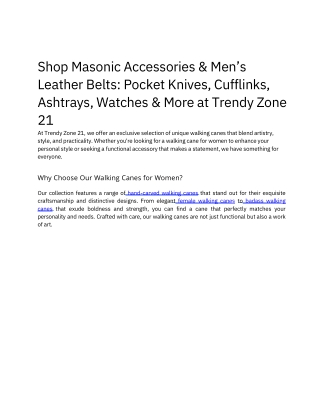 Shop Masonic Accessories & Men’s Leather Belts Pocket Knives, Cufflinks, Ashtrays, Watches & More at Trendy Zone 21