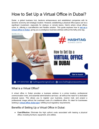 How to Set Up a Virtual Office in Dubai