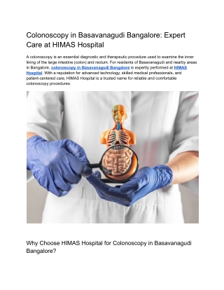 Colonoscopy in Basavanagudi Bangalore HIMAS Hospital