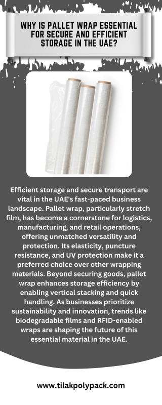 Why Is Pallet Wrap Essential for Secure and Efficient Storage in the UAE