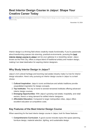 educationpointindia3.wordpress.com-Best Interior Design Course in Jaipur Shape Your Creative CareernbspToday