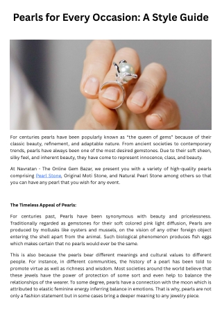 Pearls for Every Occasion A Style Guide