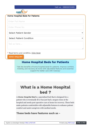 Rent Hospital Beds for Home Use Starting ₹2,500