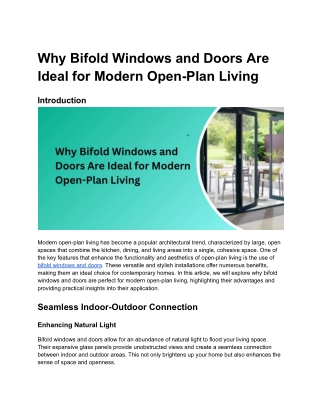 Why Bifold Windows and Doors Are Ideal for Modern Open-Plan Living