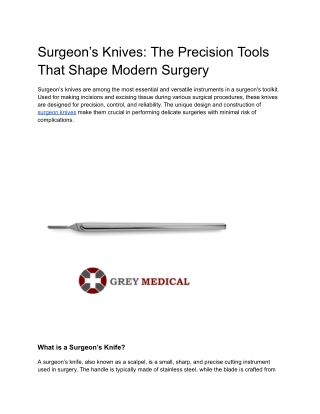 Surgeons Knives