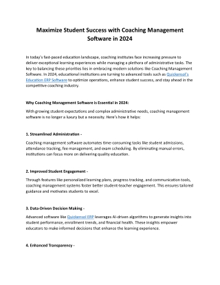 Maximize Student Success with Coaching Management Software in 2024