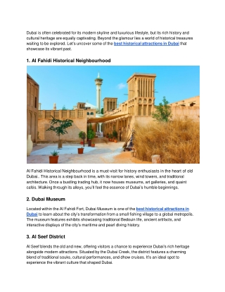 Discover the Best Historical Attractions in Dubai Today