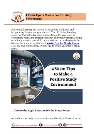 4 Vastu Tips to Make a Positive Study Environment (1)