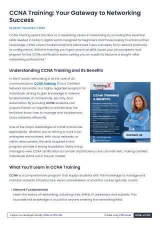 CCNA Training with 100% Job Guarantee