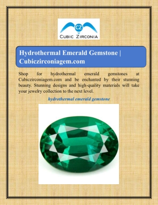 Hydrothermal Emerald Gemstone | Cubiczirconiagem.com