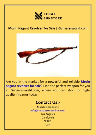 Mosin Nagant Revolver For Sale  Gunsalesworld.com