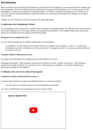 L'impact des avis clients sur le travail des agences de marketing digital