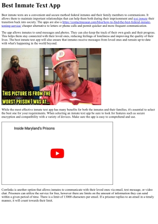 Best Inmate Text App