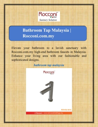 Bathroom Tap Malaysia | Rocconi.com.my