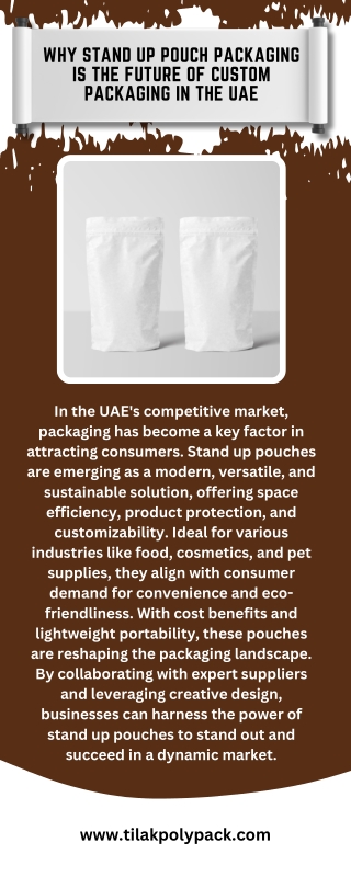 Why Stand Up Pouch Packaging is the Future of Custom Packaging in the UAE