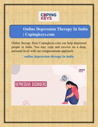 Online Depression Therapy In India | Copingkeys.com