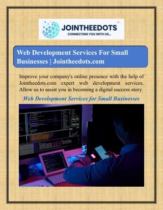 Web Development Services For Small Businesses | Jointheedots.com