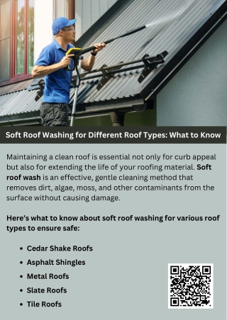 Soft Roof Washing for Different Roof Types: What to Know