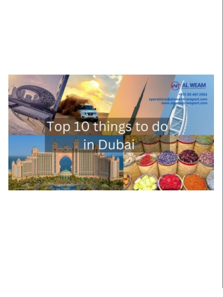 Top 10 Things to Do in Dubai: Wonderful Mix of Attractions and Traditions