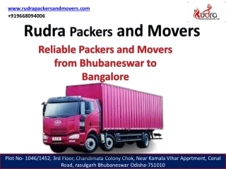 Packers and movers Bhubaneswar to Bangalore
