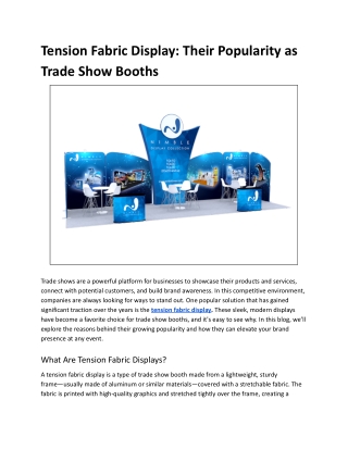 Tension Fabric Display: Their Popularity as Trade Show Booths