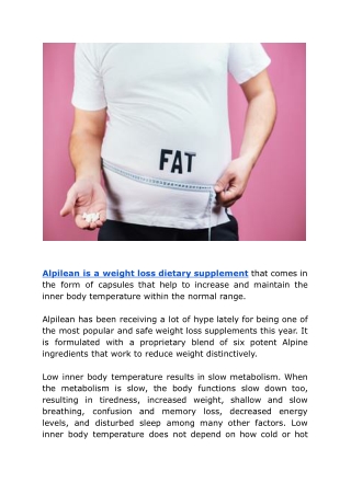 The Alpine Secret for healthy weight loss
