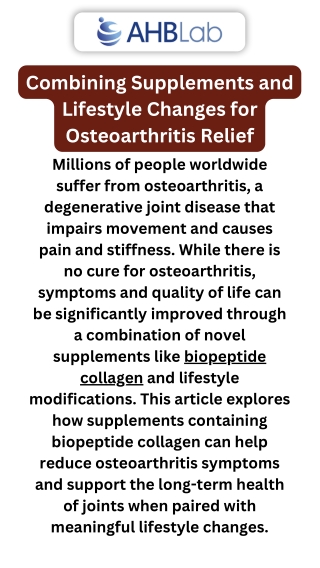 Biopeptide Collagen: Top Peptides for Joint Pain & Osteoarthritis