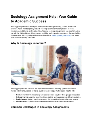Sociology Assignment Help_ Your Guide to Academic Success
