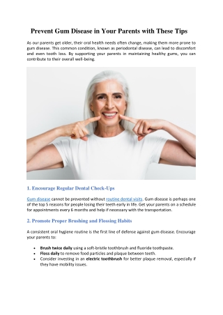 Prevent Gum Disease in Your Parents with These Tips