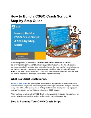How to Build a CSGO Crash Script: A Step-by-Step Guide