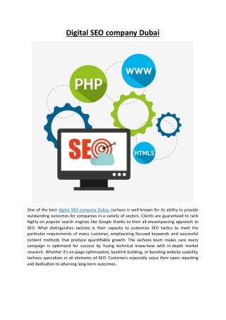 Digital SEO company Dubai