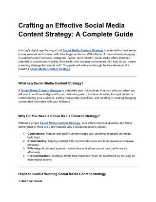 Crafting an Effective Social Media Content Strategy_ A Complete Guide