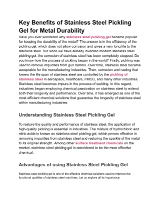 3 Ways Stainless Steel Pickling Gel Solve Corrosion Problems