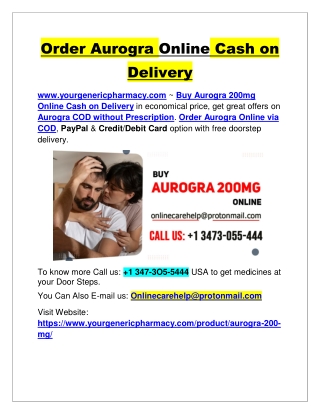 Order Aurogra Online Cash On Delivery