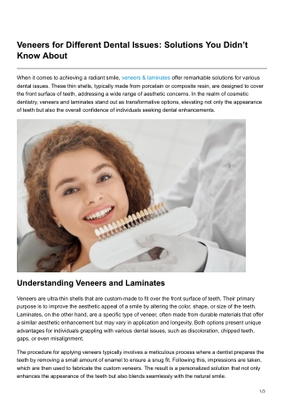 Veneers for Different Dental Issues Solutions You Didnt Know About