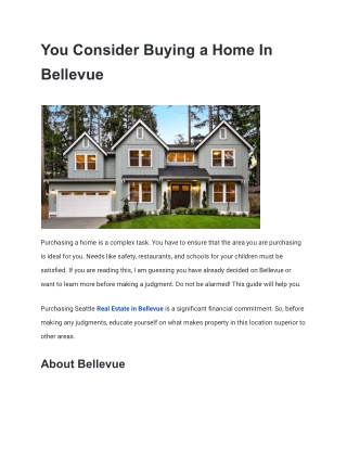 Luxury Living in Bellevue Homes for Sale