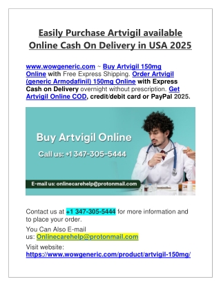 Easily Purchase Artvigil available Online Cash On Delivery in USA 2025