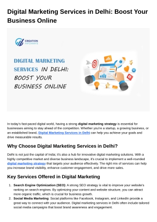 Digital Marketing Services in Delhi: Boost Your Business Online