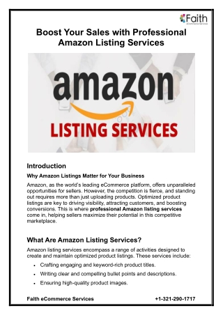 Boost Your Sales with Professional Amazon Listing Services
