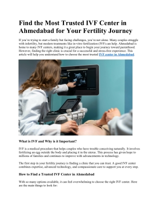Best IVF Center in Ahmedabad