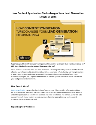 The Secret Sauce How Content Syndication Turbocharges Your Lead Generation Efforts in 2024.