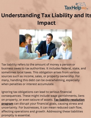 Tax Liability Resolution Program for Financial Relief