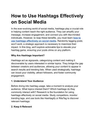 How to Use Hashtags Effectively on Social Media