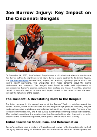 Joe Burrow Injury_ Key Impact on the Cincinnati Bengals